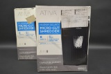 2 ATIVA Micro Cut Paper Shredders