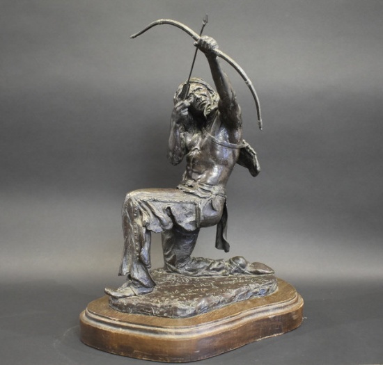 Sid Burns 1972 Bronze Sculpture "Last Arrow"