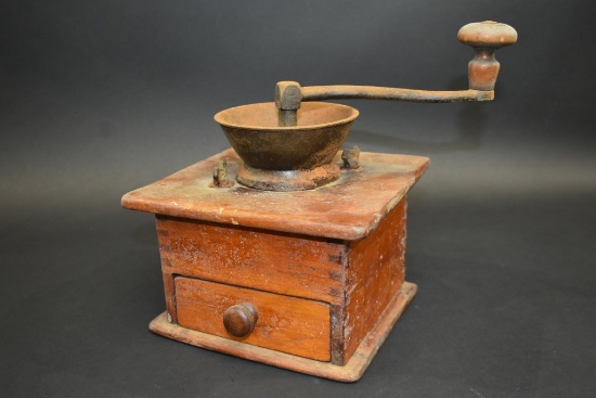 Antique Wooden Coffee/Spice Grinder