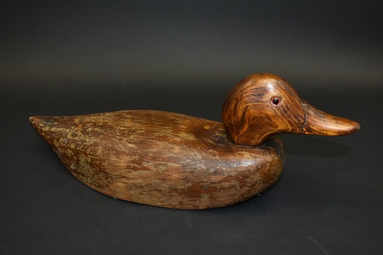 Vintage Wooden Carved Duck