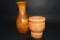 2 Wooden Vases