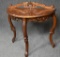 Hand Carved Half Moon Side Table
