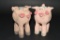 2 Vintage Ceramic Pigs