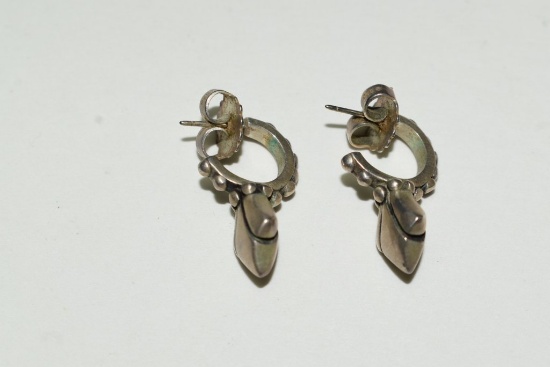 Pair Of Vintage .925 Sterling Silver Ear Rings