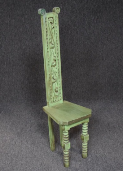 Vintage Spanish Style High Back Throne Chair