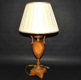 Hand Carved Wooden Table Lamp