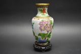 Chinese Cloisonne Vase With Stand