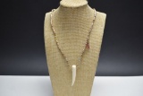 Shell Necklace With Tooth Pendant