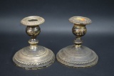 Pair Of Gorham Sterling Silver Candle Sticks