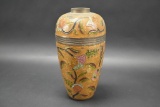 Oriental Hand Paint Brass Vase