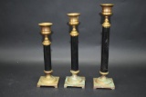 3 VIntage Brass Candle Stick Holders