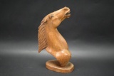 Hand Carved Wooden Horse Sculpture