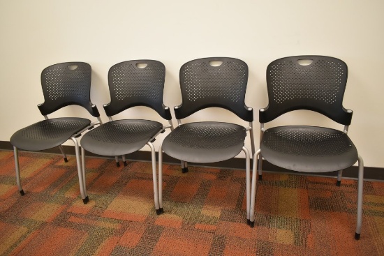 4 Black Herman Miller Caper Stack Chair's