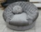 NEW Oversized Grey Upholstered Round Chair