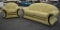 NEW Yellow Leather Sofa With Chair
