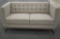 NEW Modern Fabric Love Seat With Chrome Legs