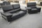 NEW Modern Black Leather Sofa And Love Seat