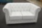 NEW White Leather Love Seat
