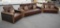 NEW Brown Leather Sofa, Love Seat, And Chair