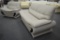 NEW Modern Beige/Grey Leather Sofa And Chair