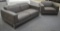 NEW Modern Grey Leather Love Seat Sofa And Chair