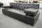 NEW Modern Black Leather Tufted Sofa