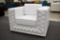 NEW Modern White Leather Tufted Chair