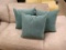 3 NEW Teal Blue Fabric Decorator Pillows