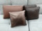 4 NEW Assorted Leather Decorator Pillows