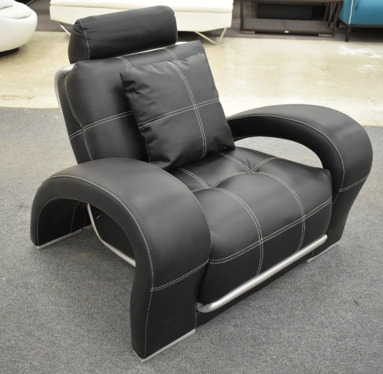 NEW Modern Black Leather Chair