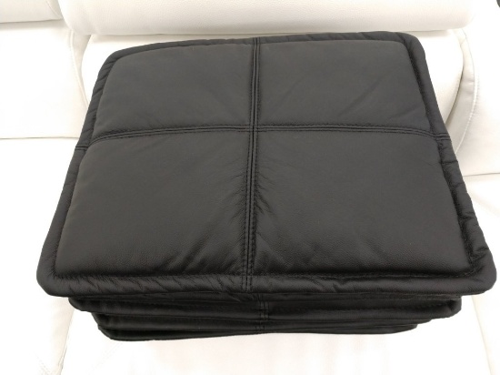 8 NEW Black Leather Chair Seat Cushions