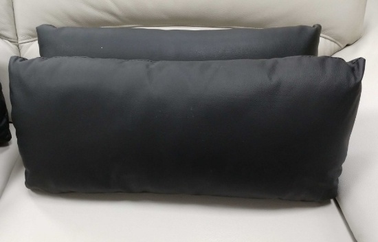 2 NEW Black Leather Decorator Pillows