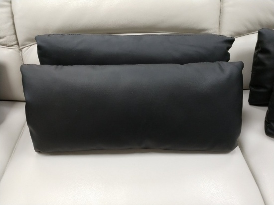 2 NEW Black Leather Decorator Pillows