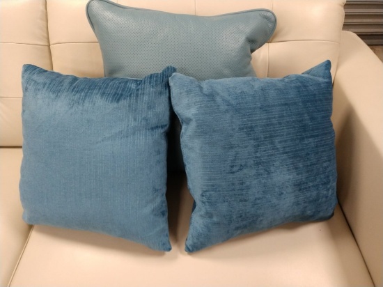 3 NEW Blue Decorator Pillows