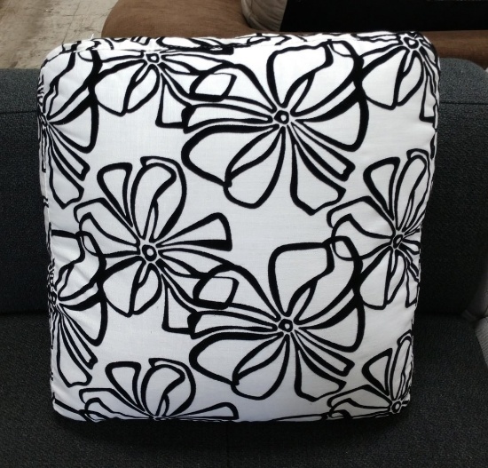 NEW White And Black Fabric Decorator Pillow