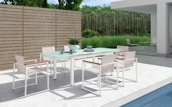 NEW Renava Outdoor Sago Glass Top Patio Table