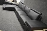 NEW Modern Black Leather 3pc Sofa Sectional