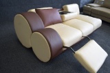 NEW Brown And Tan Leather Sofa Sectional Part