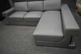 NEW Modern 2pc Grey Leather Sofa Sectional