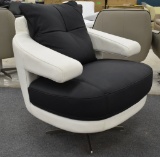 NEW Modern Black And White Leather Chair