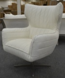 NEW Modern White Leather High Back Chair