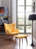 NEW Yellow Divani Casa Modern Chair & Ottoman