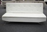 NEW White Leather Futon Sofa Bed