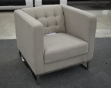 NEW Modern Fabric Chair With Chrome Legs