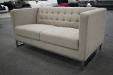 NEW Modern Fabric Love Seat With Chrome Legs
