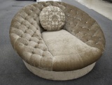 NEW Oversized Gold Upholstered Round Chair