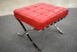 NEW Red Leather Barcelona Style Ottoman