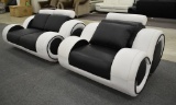 NEW Modern Leather Love Seat And Chair