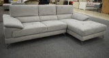 NEW Grey Suede Leather Sofa Sectional