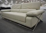 NEW Modern Beige Leather Sofa